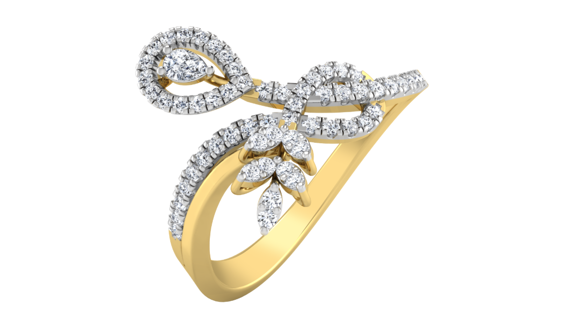 Regal Blossom Diamond Halo Ring