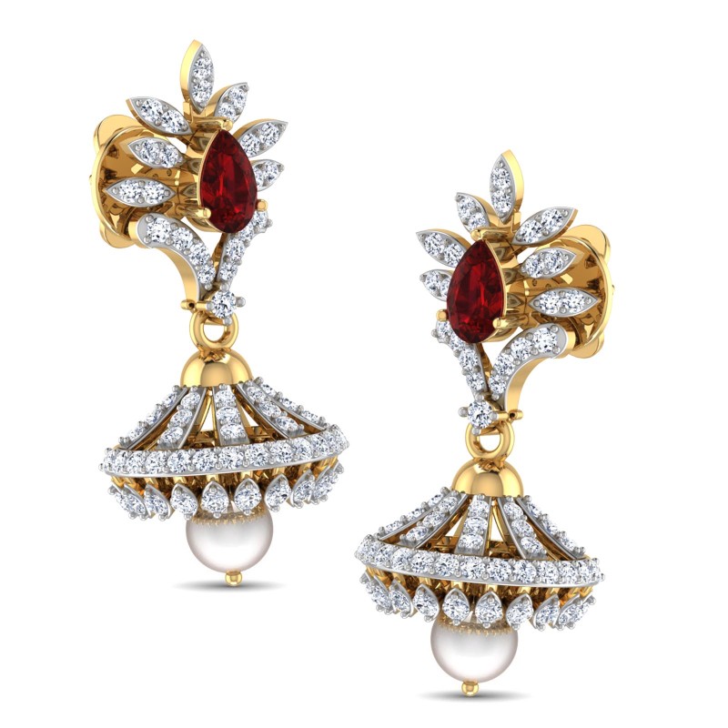 Ruby Aura Jhumkas