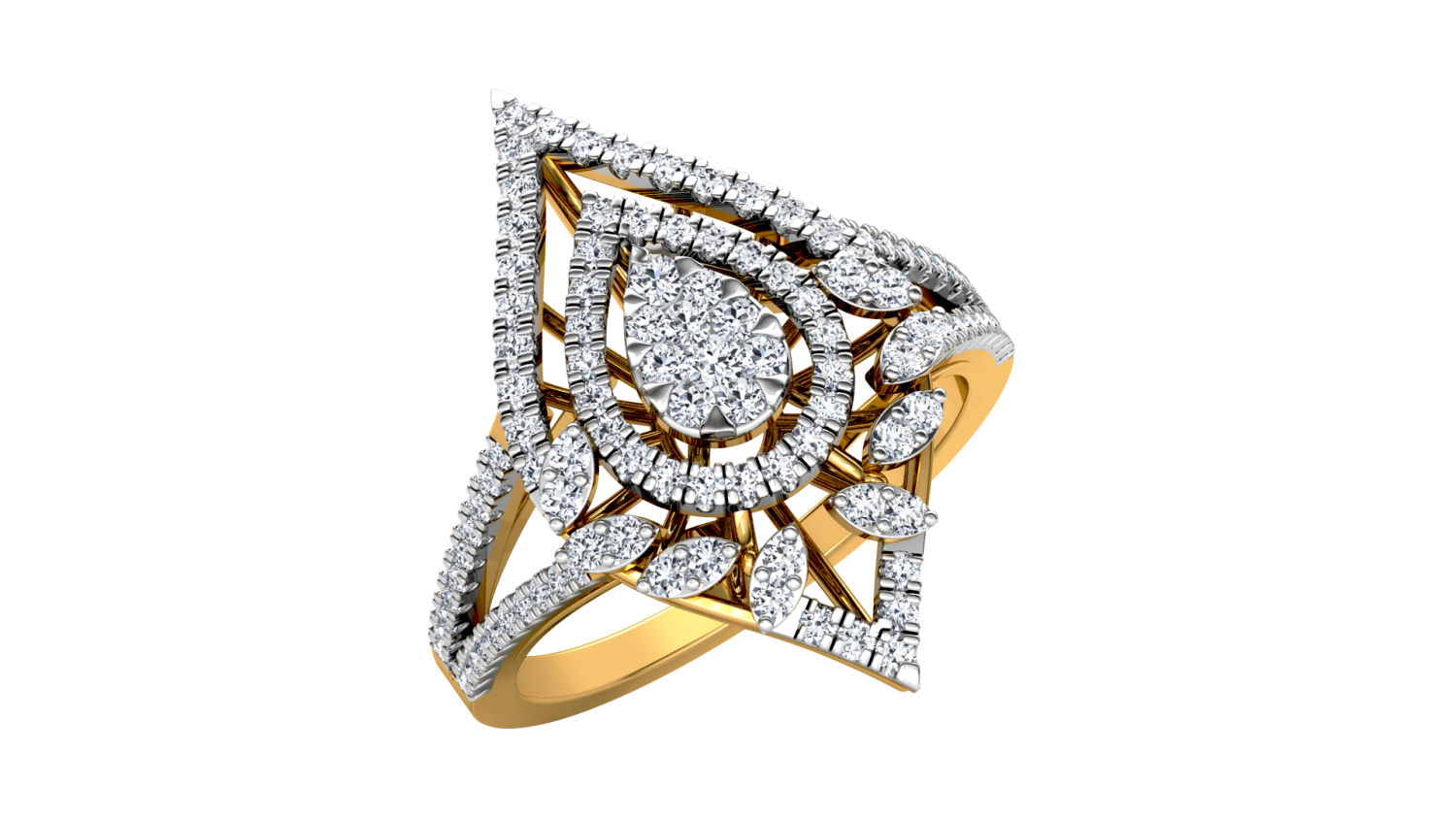 Prism Aura Diamond Halo Ring