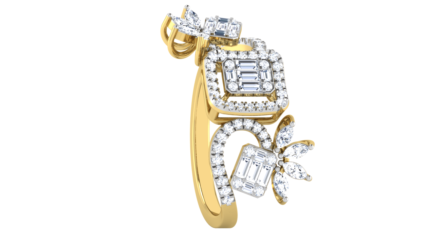 SparkVogue Gold Halo Ring