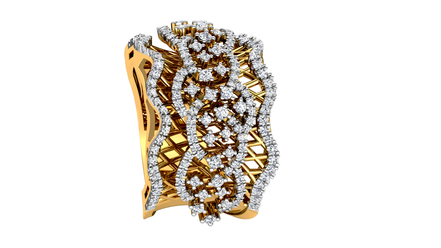 GlamSpark Gold Diamond Ring