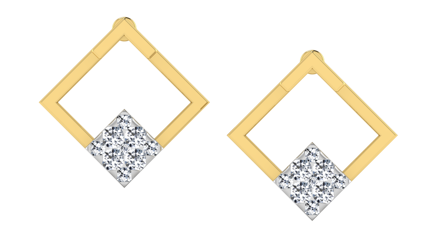 Axis Square Diamond Earrings