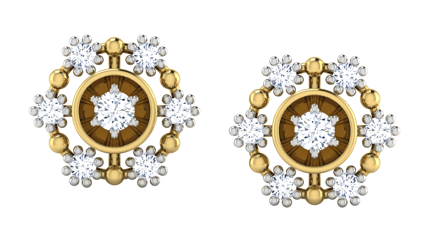 Royal Halo Diamond Earrings
